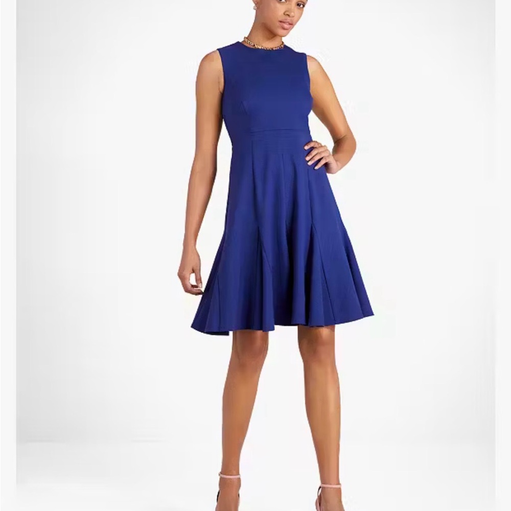 Kate Spade Navy Blue Ponte Fit & Flare Dress K9716 Size 10 EUC